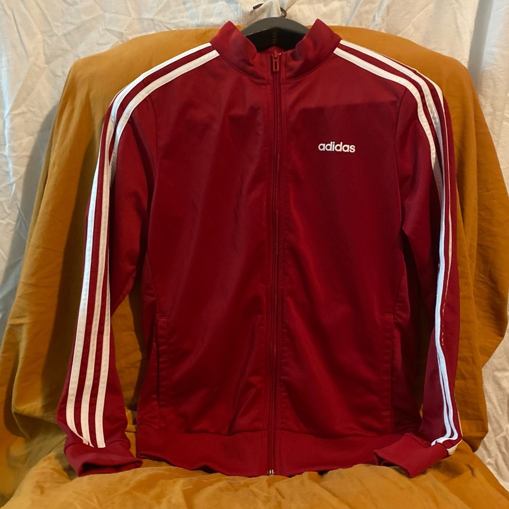 Adidas - maroon track jacket - women - m